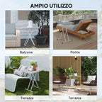 Outsunny Folding Garden Table with Adjustable Height, Made of Metal and HDPE, 76x50x74 cm, Dark Grey