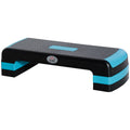 Step Fitness for Aerobics Adjustable to 3 Heights 10-15-20 cm in Plastic, Black and Blue - Borgè