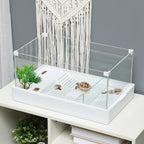 Turtle Tank with 3-Level Filter and Glass and ABS Panels, 51x31x25.5 cm, White