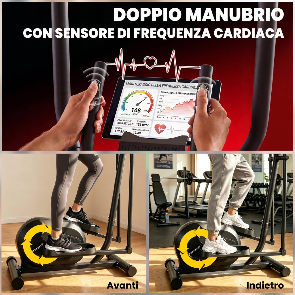 SPORTNOW Elliptical Home Trainer, Silent Magnetic, App Compatible