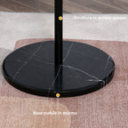 Coat Rack with 8 Hooks, Steel Frame with Marble Base, 35x35x170cm, Black