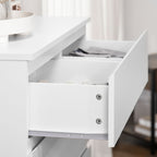White Chest of Drawers | 6 Drawers with Anti-Tip Design, in Chipboard, 80x39x115 cm - Borgè