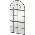 Arched Window Style Wall Mirror for Bedroom and Entrance, 76x43cm, Black