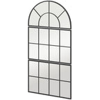Arched Window Style Wall Mirror for Bedroom and Entrance, 76x43cm, Black