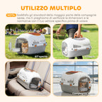 PawHut Pet Carrier for Cats and Small Dogs up to 4 kg in Plastic with Top Window, 49x32x31 cm, Grey