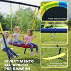 Adjustable Children's Nest Swing and Garden Swing Set, Metal, 265x160x178 cm, Multicolor