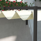 Outsunny Pergola Gazebo 3x2 m with Retractable Canopy and Drainage Holes in Steel and Polyester, Cream