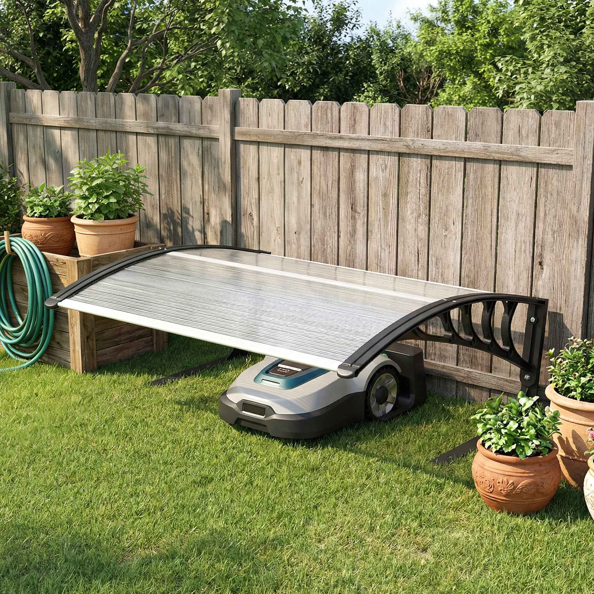 Outsunny Waterproof and UV 30+ Outdoor Lawn Mower Shelter, Aluminum, 100x81x43 cm, White