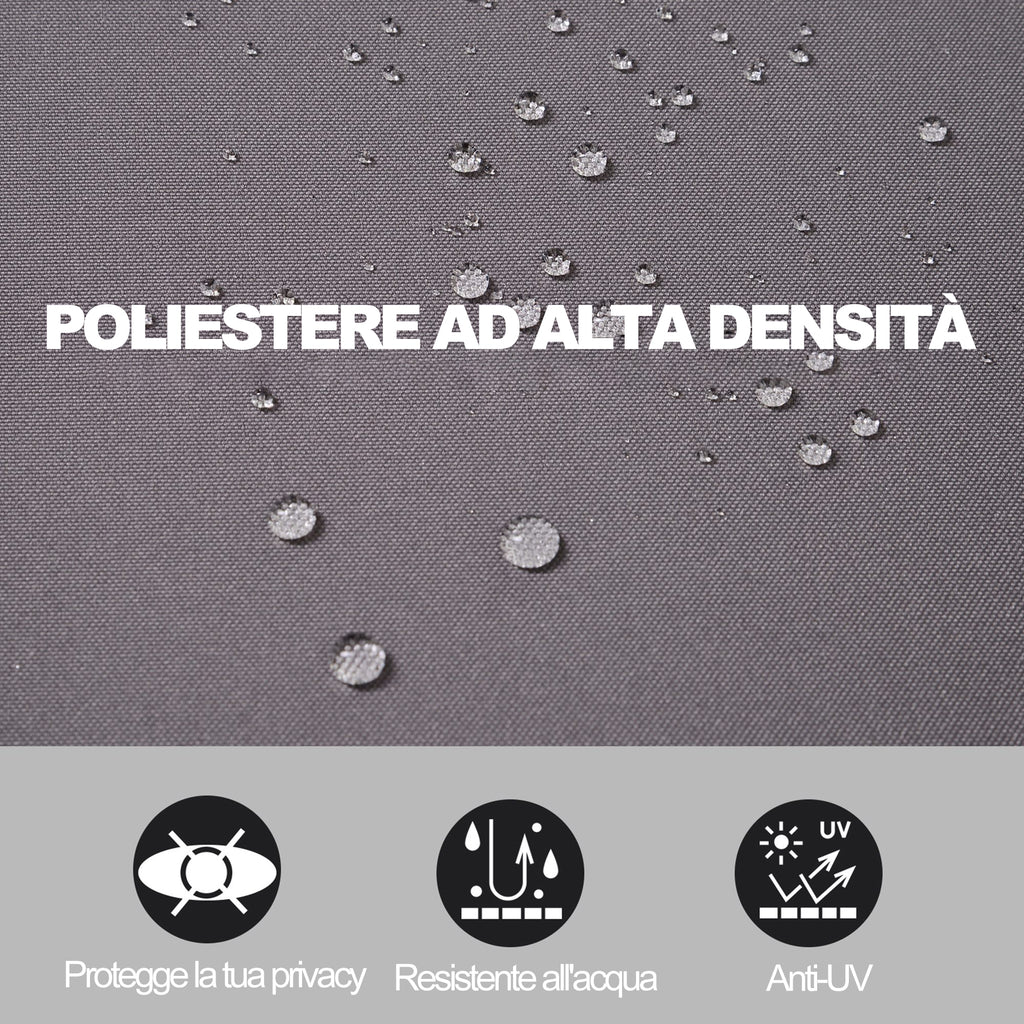 3x1.6m Aluminum and Waterproof Anti-UV Polyester Side and Roll-Up Awning for Wind/Privacy