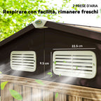 Steel Garden Shed with Vents and Latch, 1.9x1.3m, Oak Color