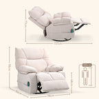 Recliner Chair with Footrest, Massage and Heating with 5 Programs and 8 Vibration Points, Beige