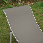Outsunny Set of 2 Folding Garden Loungers, Aluminum and Textilene Sun Lounger, 61x165x63cm