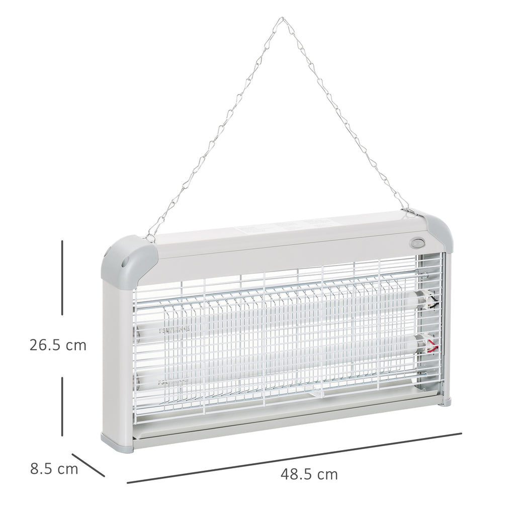 Outdoor and Indoor Electric Insect Killer with UV Mosquito Lamp for 60m², 30W Electric Mosquito Killer Grey