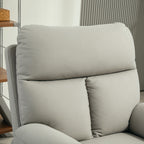 140° Reclining Chair with Footrest, in Microfiber, Foam and Metal, 84x91x102 cm, Grey