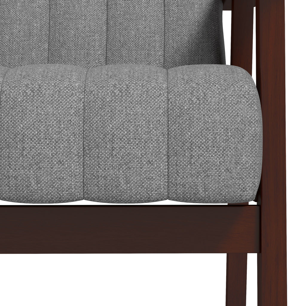 Homcom Modern Chamber Armchair Padded in fabric and wood with tubular seams, gray - Borgè