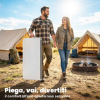 Outsunny Folding Square Camping Table in Metal and HDPE, 86x86x74 cm, White