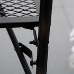 Folding and Adjustable Metal Railing Table, 60x60x57-72cm, Black