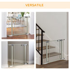 Push-Dog Gate with Automatic Closure, 75-103x76 cm, Grey