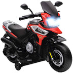 AIYAPLAY Children's Electric Motorcycle with Wheels, Mirrors and Footrest, Made of PP and Metal, 85.5x44.5x56 cm, Red