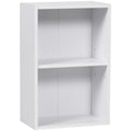 Low Wooden Bookcase, Multipurpose Cabinet Modern Design White with Adjustable Shelf 40x24x61cm