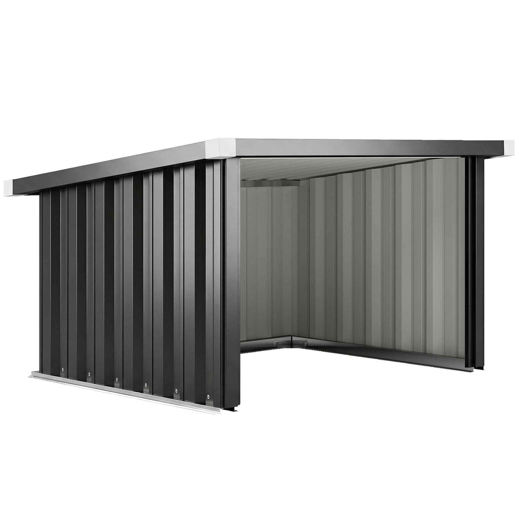 Outsunny Garage for Robot Lawn Mower with Sloped Steel Roof, 108x86x62.5 cm, Dark Grey