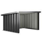 Outsunny Garage for Robot Lawn Mower with Sloped Steel Roof, 108x86x62.5 cm, Dark Grey