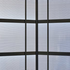 Garden Gazebo for Barbecue BBQ with PC Roof and Side Shelves, 246x149x230cm, Black