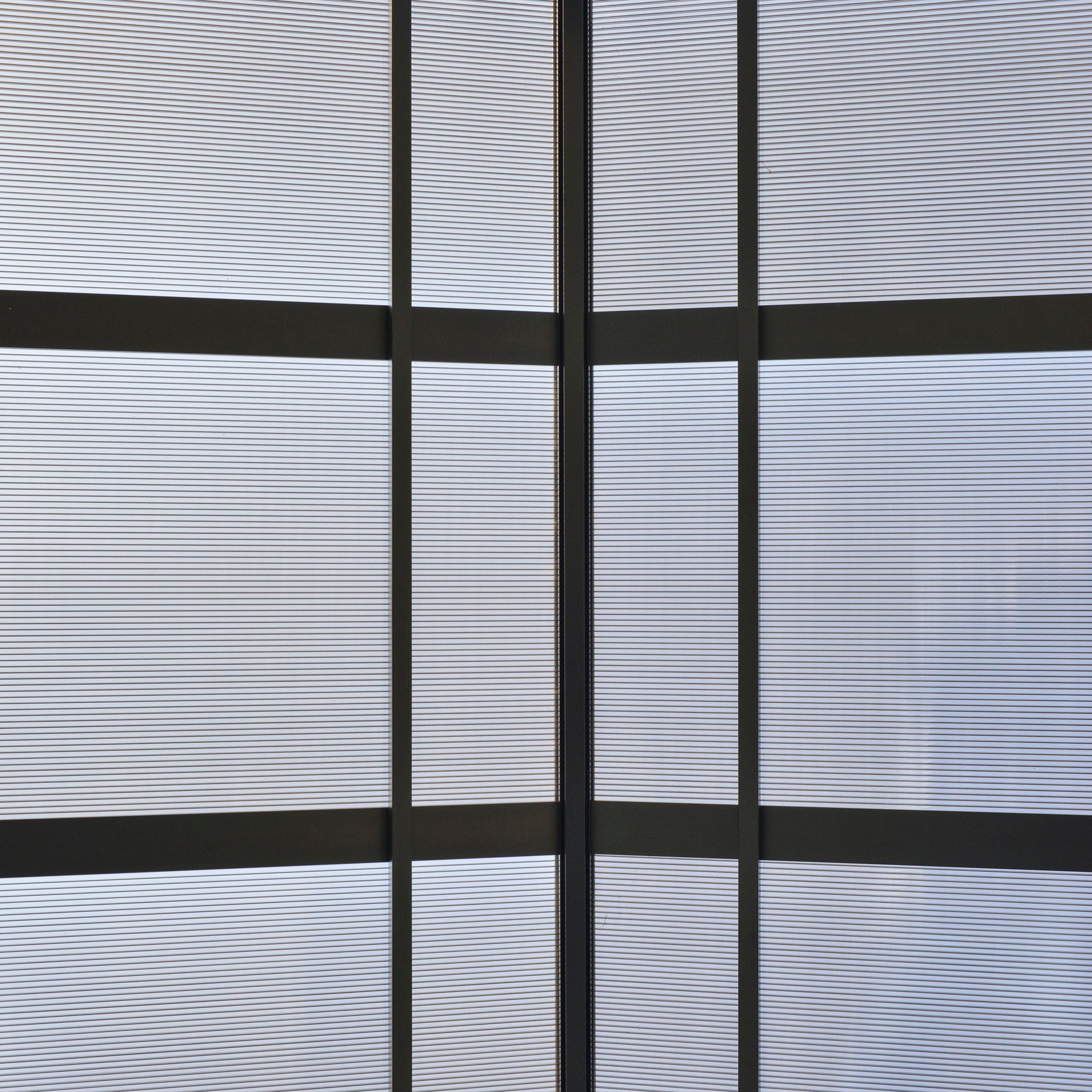 Garden Gazebo for Barbecue BBQ with PC Roof and Side Shelves, 246x149x230cm, Black