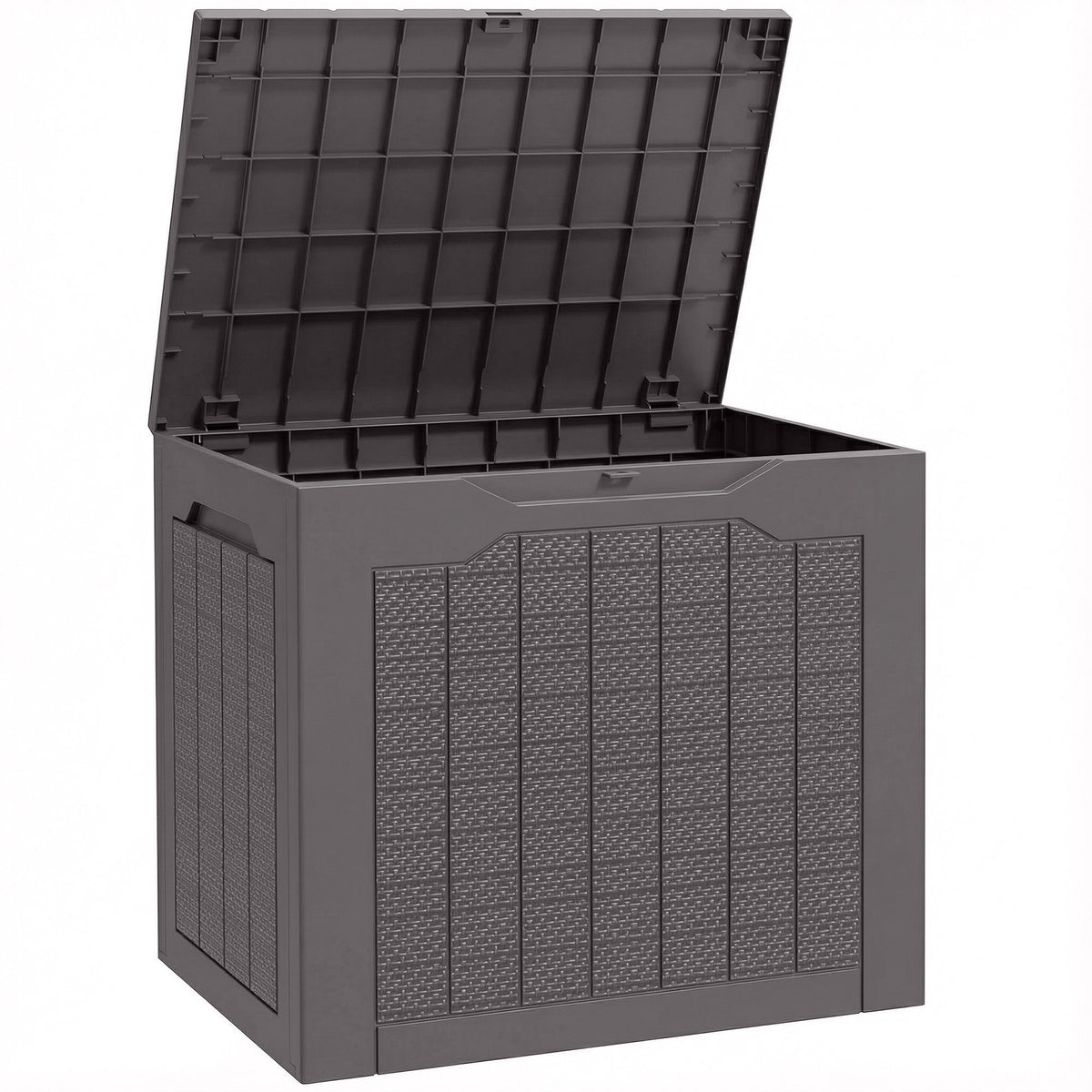 Outsunny Garden Storage Chest with Handles, Waterproof Tool Container, 56x41x50 cm, Brown