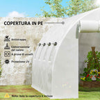 Outsunny PE Greenhouse Cover with 8 Windows, Roll-Up Door and Buried Edges, 4x3x2 m, White