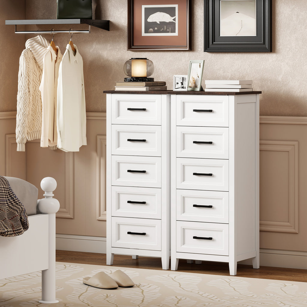 HOMCOM Chest of Drawers with 5 Drawers, Tall Unit for Bedroom and Living Room