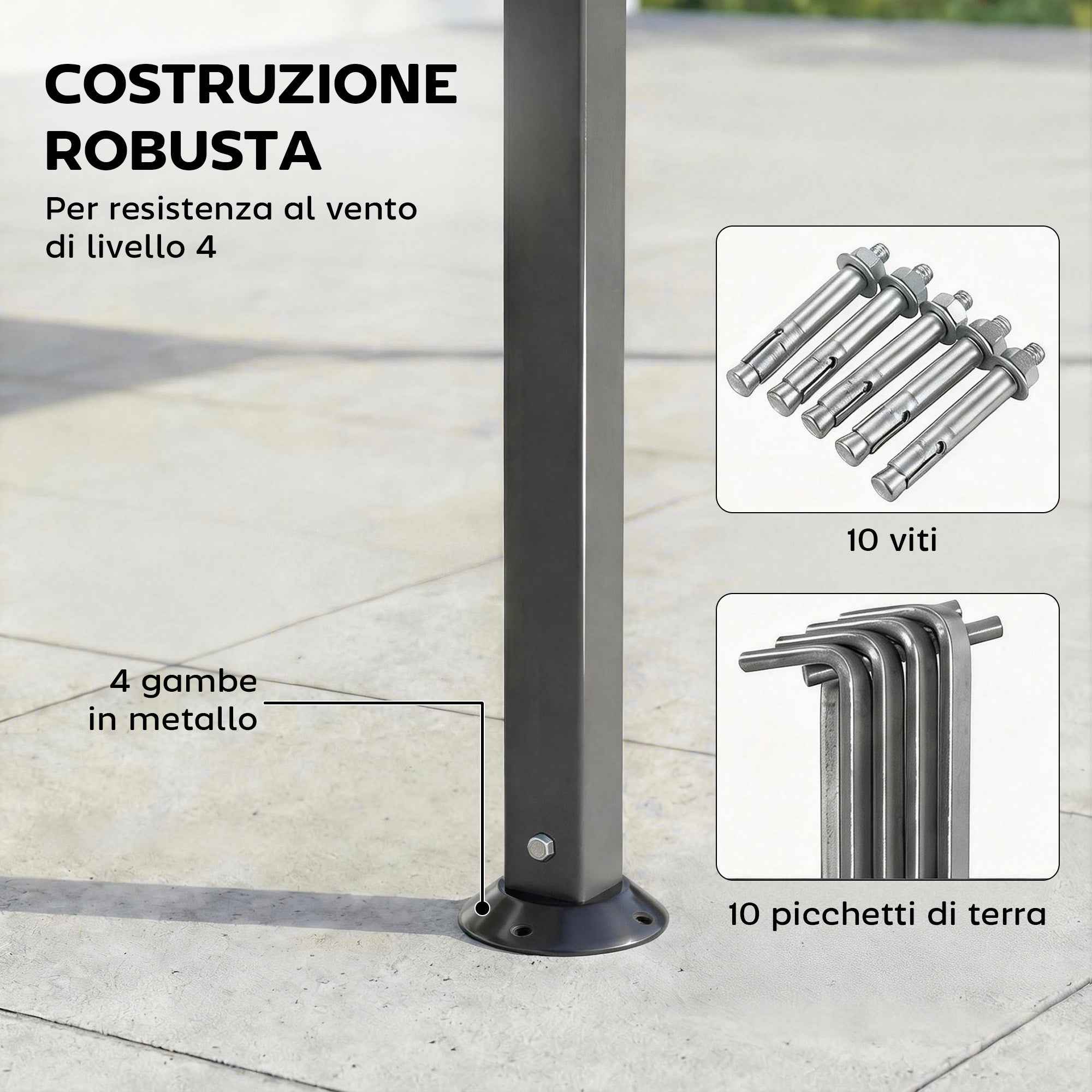 Outsunny Garden Gazebo with Extendable Roof and Drainage Holes, Metal and Polyester, 3.2x3.2 m, Dark Grey