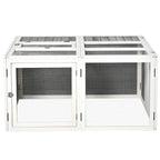 Outdoor and Indoor Rabbit Hutch with Opening Roof, Cage for 2-4 Rabbits in Wood and Metal, Grey 120x120x60cm - Borge' Group Limited