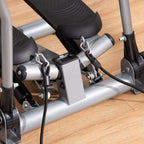 Fitness Stepper with Handle and LCD Monitor for Home and Gym Training, Silver