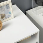 Office Drawer Unit with 4 Wheels 4 Shelves 3 Drawers, MDF Wood Document Cabinet, 38x40x86.8 cm, White