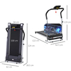 Electric Folding Treadmill with LCD Screen and 2 Wheels for Home or Office Training, 500W Motor, 10km/h Speed