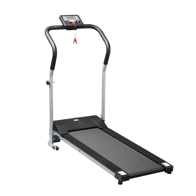 Electric Folding Treadmill with LCD Screen and 2 Wheels for Home or Office Training, 500W Motor, 10km/h Speed