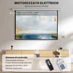 HOMCOM 84-Inch Projector Screen with Remote Control, PVC and Metal, 212 x 8 x 150 cm, White
