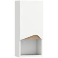 HOMCOM Bathroom Wall Cabinet with Open Shelf and Adjustable Shelf, Wooden, 30x17x67 cm, White and Wood Color