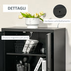 Industrial Style 2-Door Metal Storage Cabinet for Home and Garage, 75x33x110 cm, Black