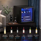 12-Bottle 36L Wine Cooler, Adjustable Temperature 4-16°C with UV-Resistant Glass, Black