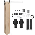 Black Carbon Steel Folding Sliding Door Kit 122x0.5x4cm