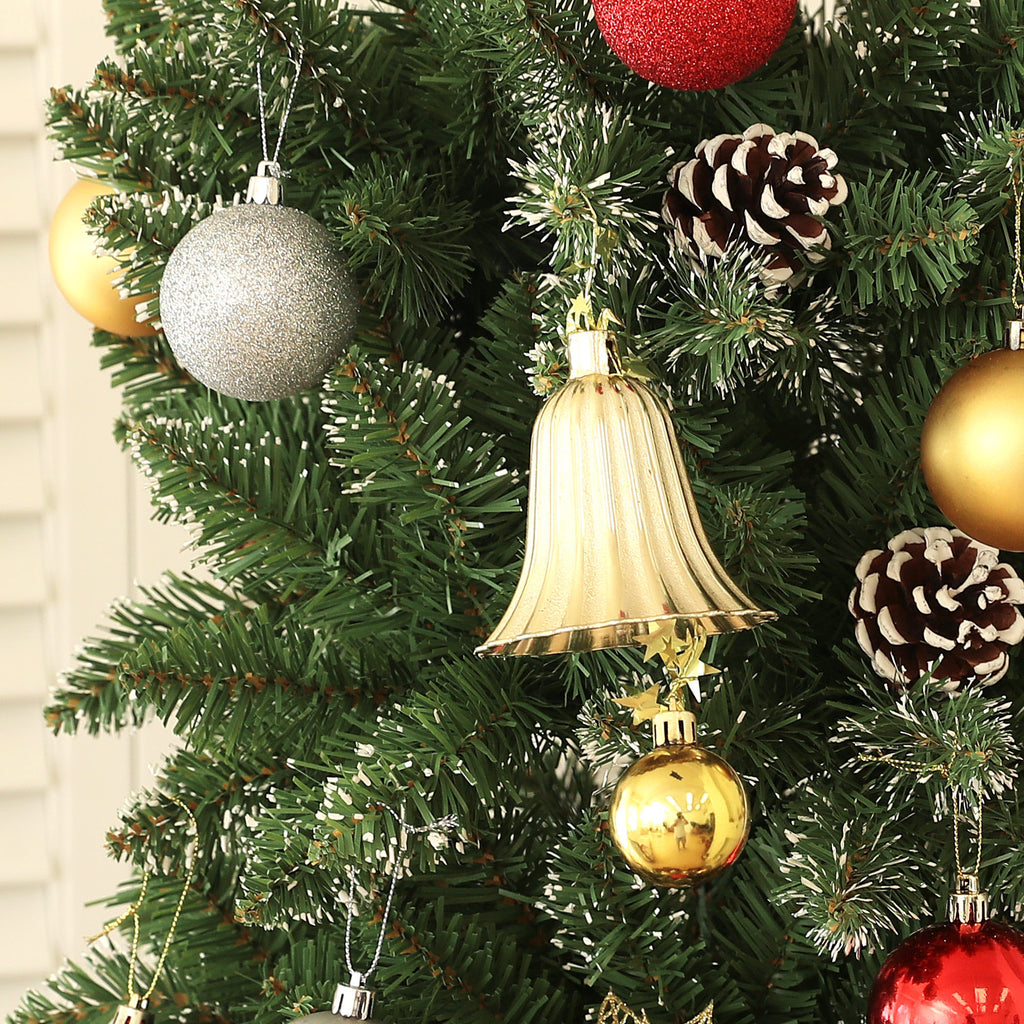 225cm Tall Snow-Covered Christmas Tree with 980 Branches, Pine Cones and Steel Base