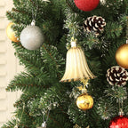 225cm Tall Snow-Covered Christmas Tree with 980 Branches, Pine Cones and Steel Base