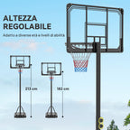 SPORTNOW 6-Height Adjustable Basketball Hoop with Fillable Base and Wheels, Made of PE, Steel and Polyester, Black