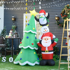 Giant Inflatable Christmas Tree 243cm with LED Lights and Santa Claus, Waterproof Outdoor Christmas Decoration - Borgè