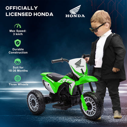 Honda CRF450RL Licensed 3-Wheel Electric Motorcycle for Kids, Age 18-36 Months, Green