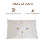 2x3m Waterproof Garden Umbrella, Wood and 180G Polyester, Beige - Borge' Group Limited