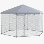 Pawhut fence for hens with roof and stainless stainless door for 10-15 animals, 4x3.5x2.6m - Borgè