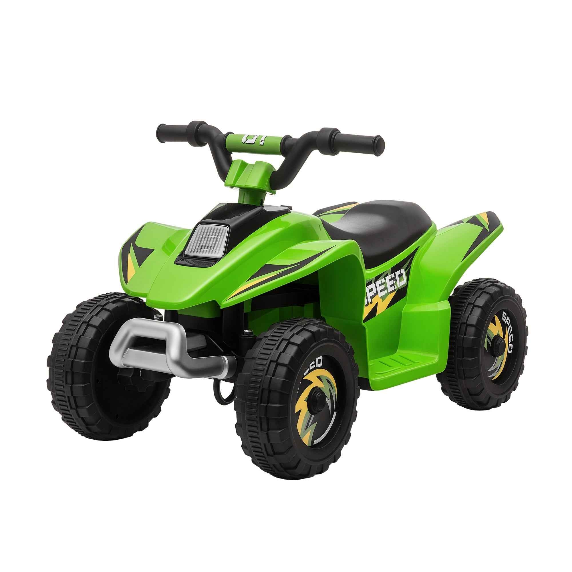 Electric Quad Bike for Kids with 6V Rechargeable Battery and Forward and Reverse Gear, 72x40x45.5 cm, Green